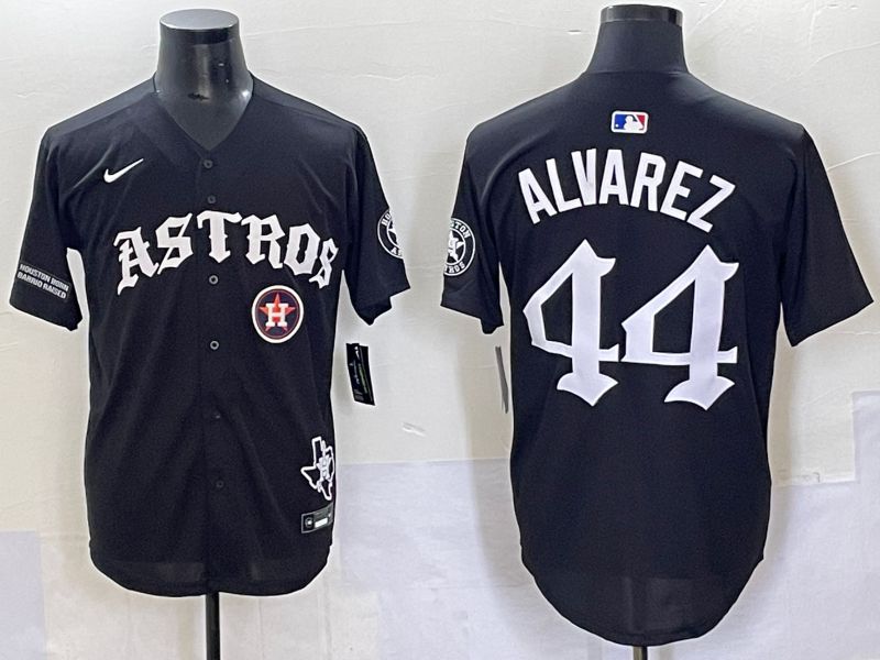Men 2025 Houston Astros #44 Alvarez Black Seven generations Joint Name Nike MLB Jersey style 15